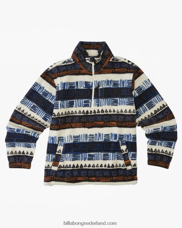 Billabong jongens grens fleece pullover met opstaande kraagbleekmiddel 4D20H1146