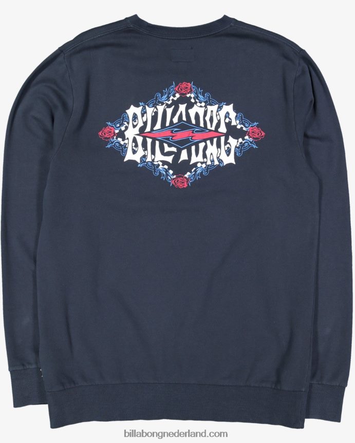 Billabong jongens sweatshirt met ronde hals en schaduwruitmarine 4D20H1117