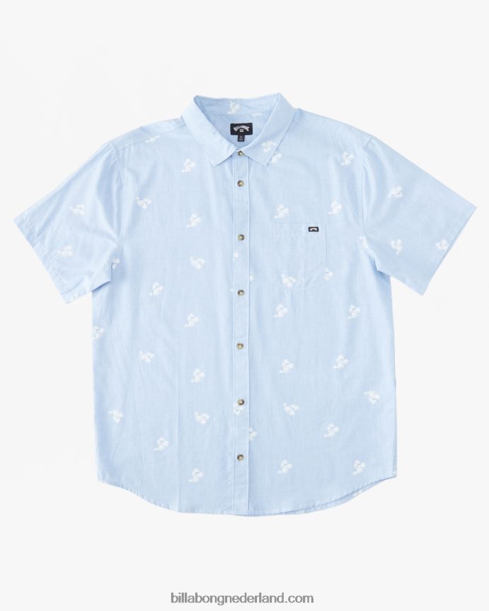 Billabong jongens (2-7) zondag shirt met korte mouwenlichtblauw 4D20H1002