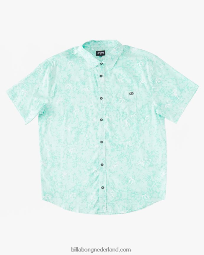 Billabong jongens zondag mini shirt met korte mouwenmunt 4D20H1030