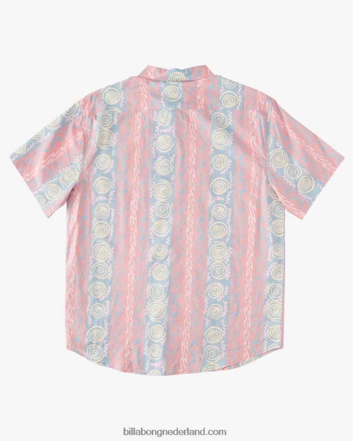 Billabong jongens zondag shirt met korte mouwenstoffig rood 4D20H1006