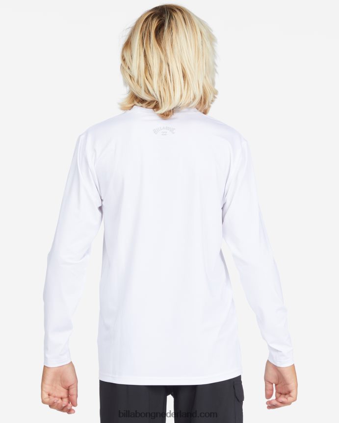 Billabong jongens de hele dag golvend losvallend surf-T-shirt met lange mouwenwit 4D20H959