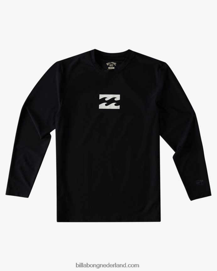 Billabong jongens de hele dag golvend losvallend surf-T-shirt met lange mouwenzwart 4D20H958