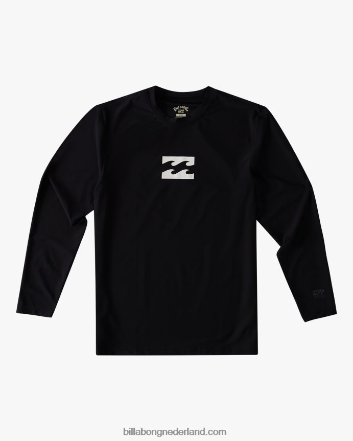 Billabong jongens de hele dag golvend losvallend surf-T-shirt met lange mouwenzwart 4D20H958