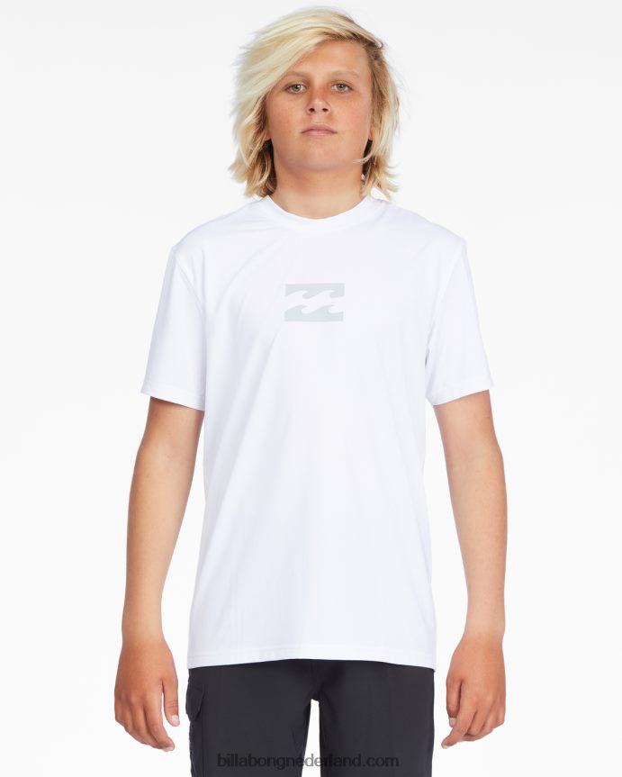 Billabong jongens golvend losvallend surf-T-shirt met korte mouwen voor de hele dagwit 4D20H952