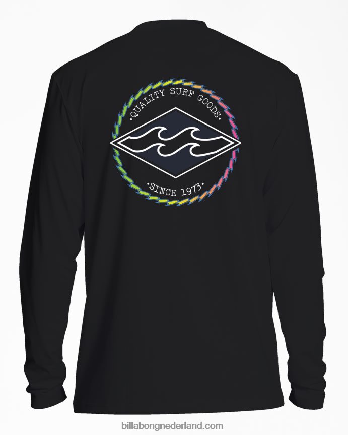 Billabong jongens rotor diamond upf 50 surf tee met lange mouwenzwart 4D20H1112