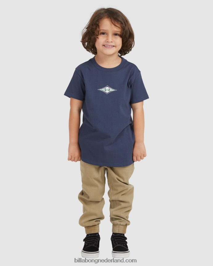 Billabong jongens (2-7) Groms Diamond Wave T-shirt met korte mouwendenim 4D20H1095