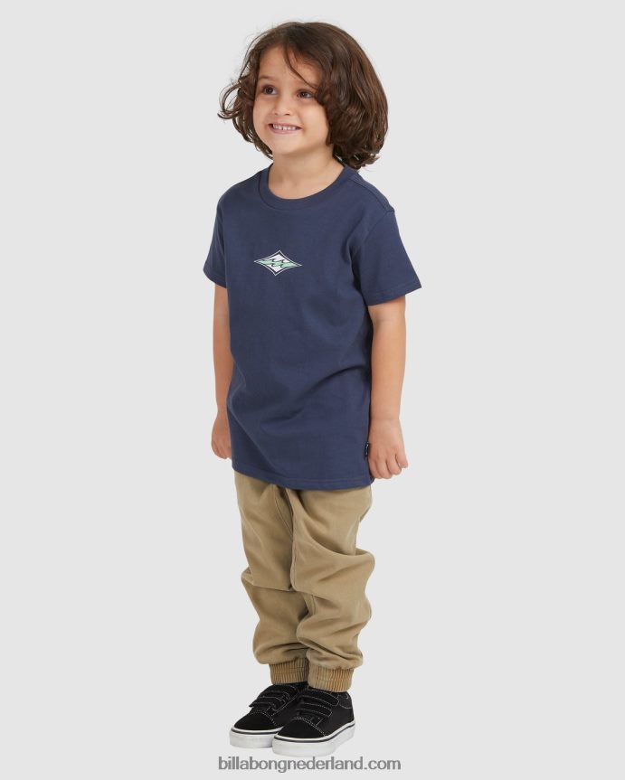 Billabong jongens (2-7) Groms Diamond Wave T-shirt met korte mouwendenim 4D20H1095
