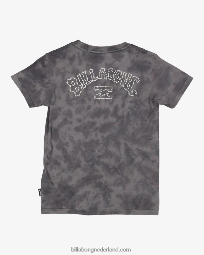 Billabong jongens (2-7) groms arch tie-dye T-shirt met korte mouwenzwart 4D20H1122