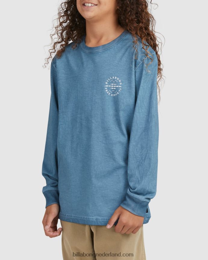 Billabong jongens big wave dan t-shirt met lange mouwenrook blauw 4D20H1102