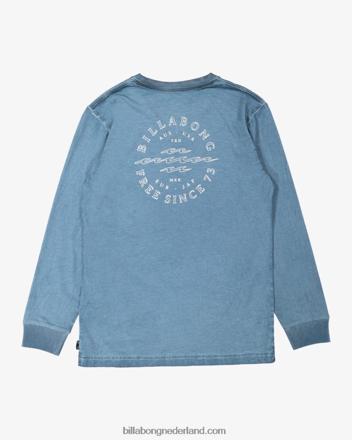Billabong jongens big wave dan t-shirt met lange mouwenrook blauw 4D20H1102