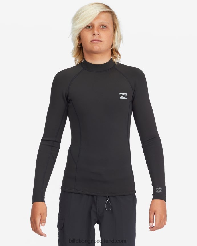 Billabong jongens 1/1 mm absoluut wetsuitjackzwart 4D20H986