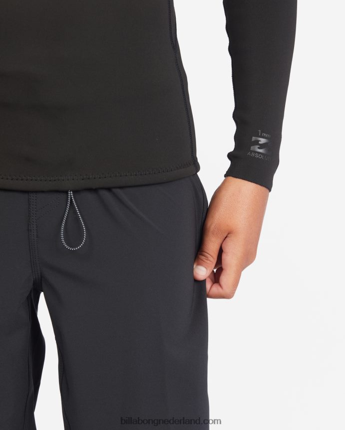 Billabong jongens 1/1 mm absoluut wetsuitjackzwart 4D20H986