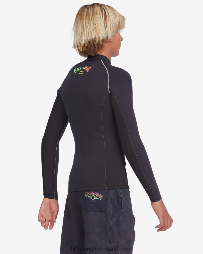 Billabong jongens 2/2 mm interchange wetsuit jackNeon groen 4D20H975
