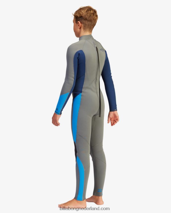 Billabong jongens 3/2 volledige wetsuit met volledige ritssluiting aan de achterkantas 4D20H1150