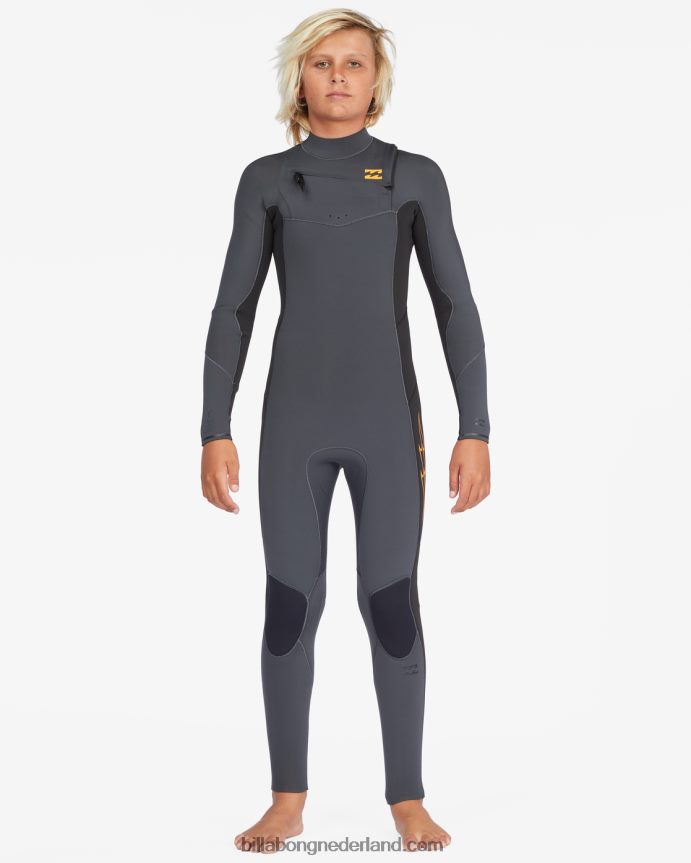 Billabong jongens Volledige wetsuit met 3/2 absolute borstritsgrafiet 4D20H994