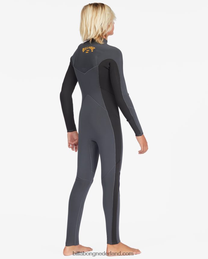 Billabong jongens Volledige wetsuit met 3/2 absolute borstritsgrafiet 4D20H994