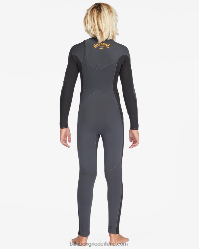 Billabong jongens Volledige wetsuit met 3/2 absolute borstritsgrafiet 4D20H994