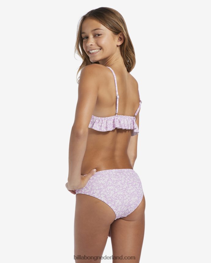 Billabong meisjes 4-16 bloemendriehoek tweedelige zwemsetlila droom 4D20H2682