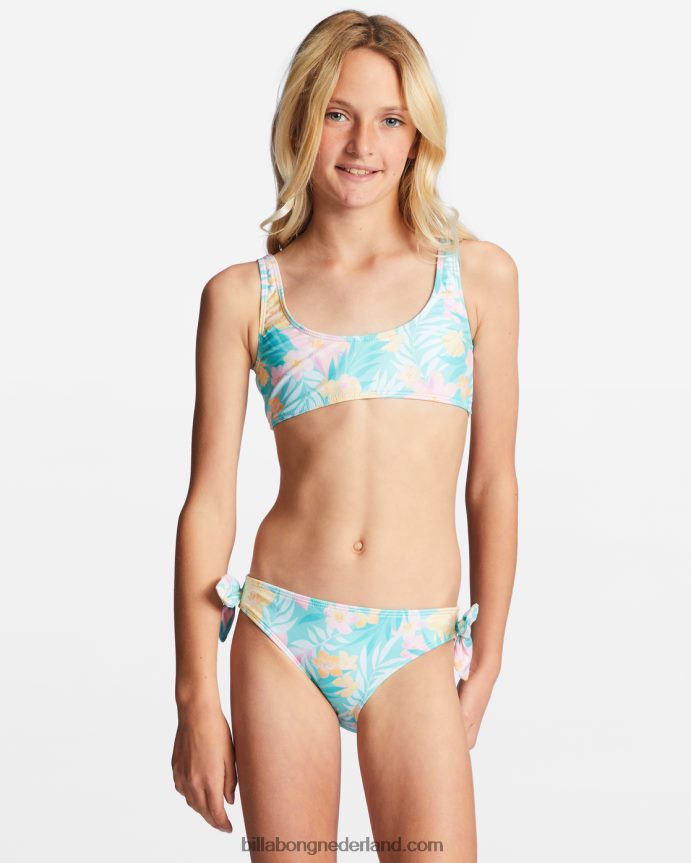 Billabong meisjes 4-16 mermaid feel tank tweedelige zwemsetlichte lagune 4D20H2724