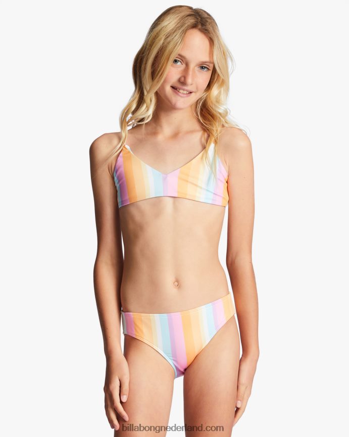 Billabong meisjes 4-16 aan de zonnige kant omkeerbare trilette tweedelige bikinisetmulti 4D20H2720