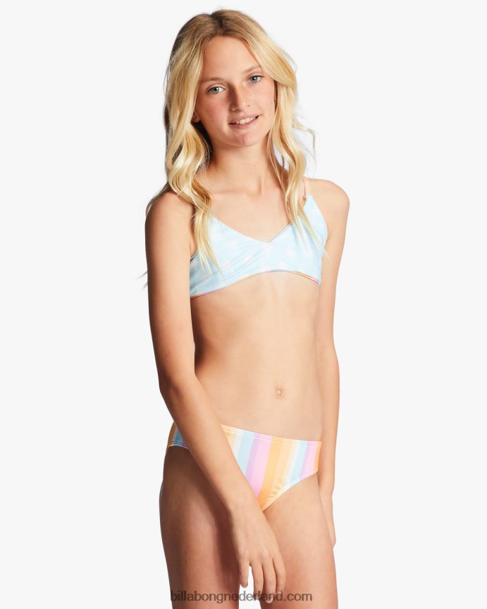 Billabong meisjes 4-16 aan de zonnige kant omkeerbare trilette tweedelige bikinisetmulti 4D20H2720