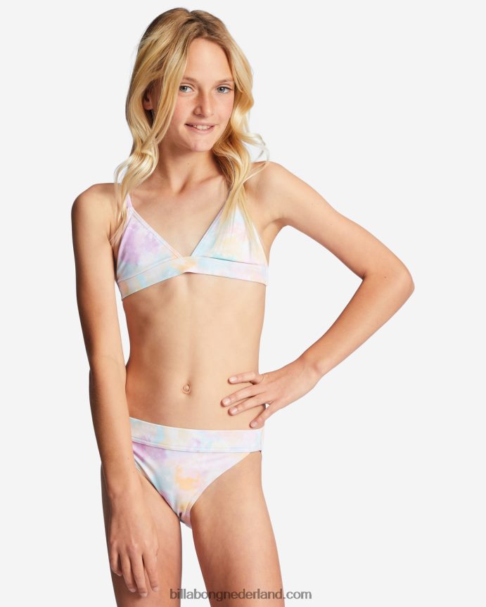 Billabong meisjes 4-16 keer voor tie dye triangel tweedelige bikinisetmulti 4D20H2773