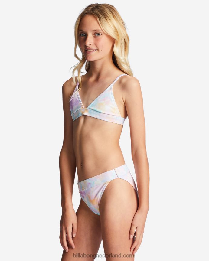 Billabong meisjes 4-16 keer voor tie dye triangel tweedelige bikinisetmulti 4D20H2773