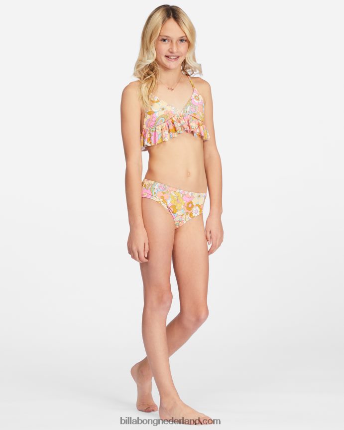 Billabong meisjes is ze geen mooie driehoekige bikiniset met ruchesmulti 4D20H2722