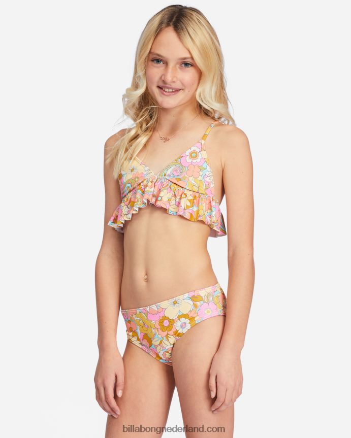 Billabong meisjes is ze geen mooie driehoekige bikiniset met ruchesmulti 4D20H2722