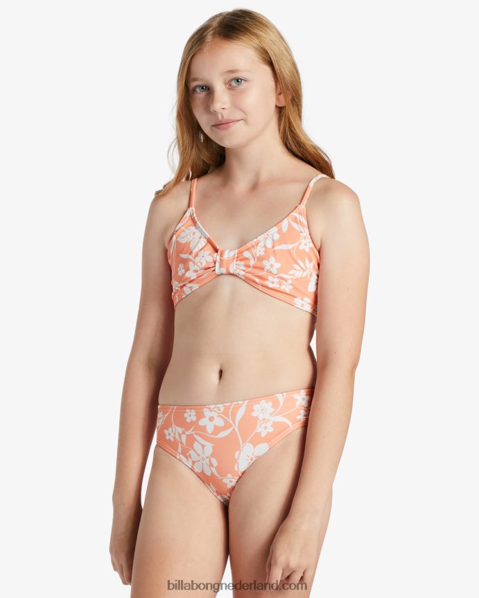 Billabong meisjes island in the sun tweedelige triangel bikinisetpittige mandarijn 4D20H2671