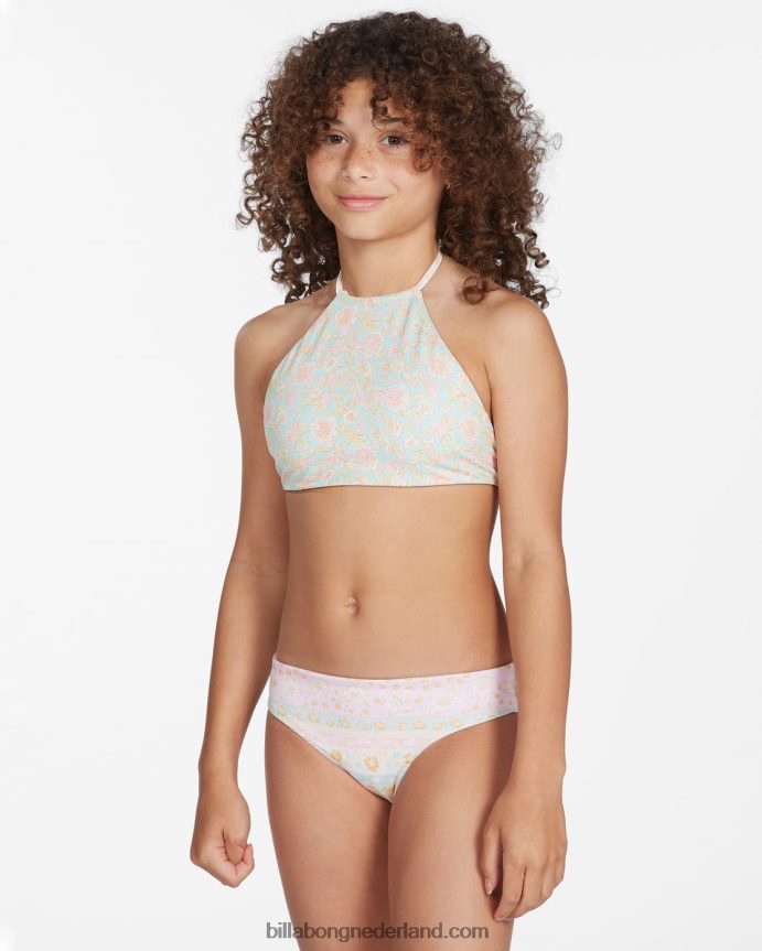 Billabong meisjes layered with love hoogsluitende omkeerbare bikinisetmulti 4D20H2797
