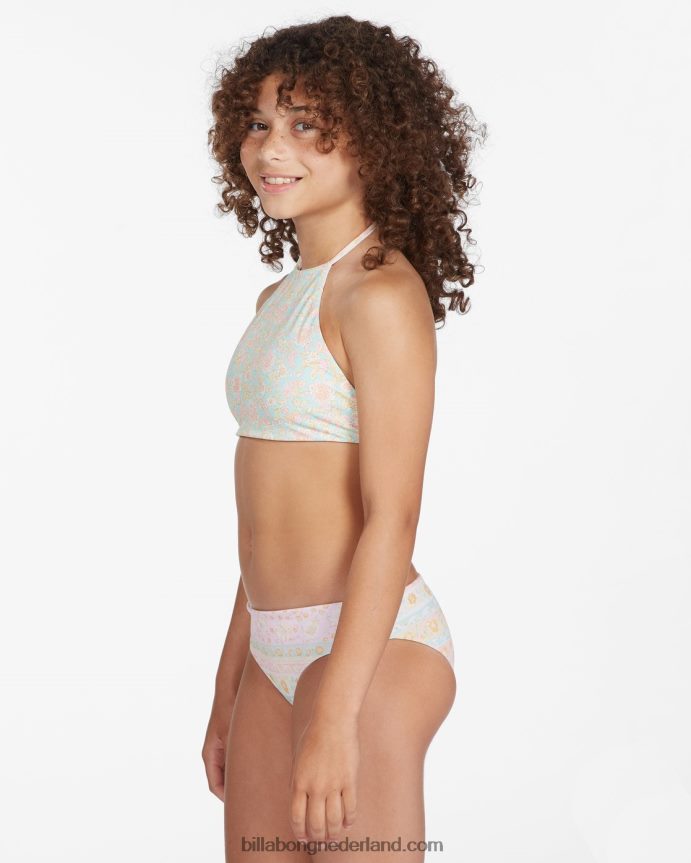 Billabong meisjes layered with love hoogsluitende omkeerbare bikinisetmulti 4D20H2797