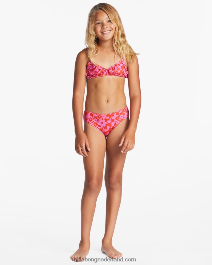 Billabong meisjes liefdesbrief gesmokte tweedelige tankbikinisetrode aloha 4D20H2638