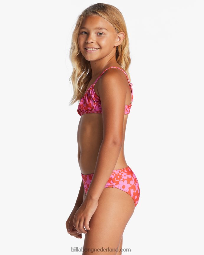 Billabong meisjes liefdesbrief gesmokte tweedelige tankbikinisetrode aloha 4D20H2638