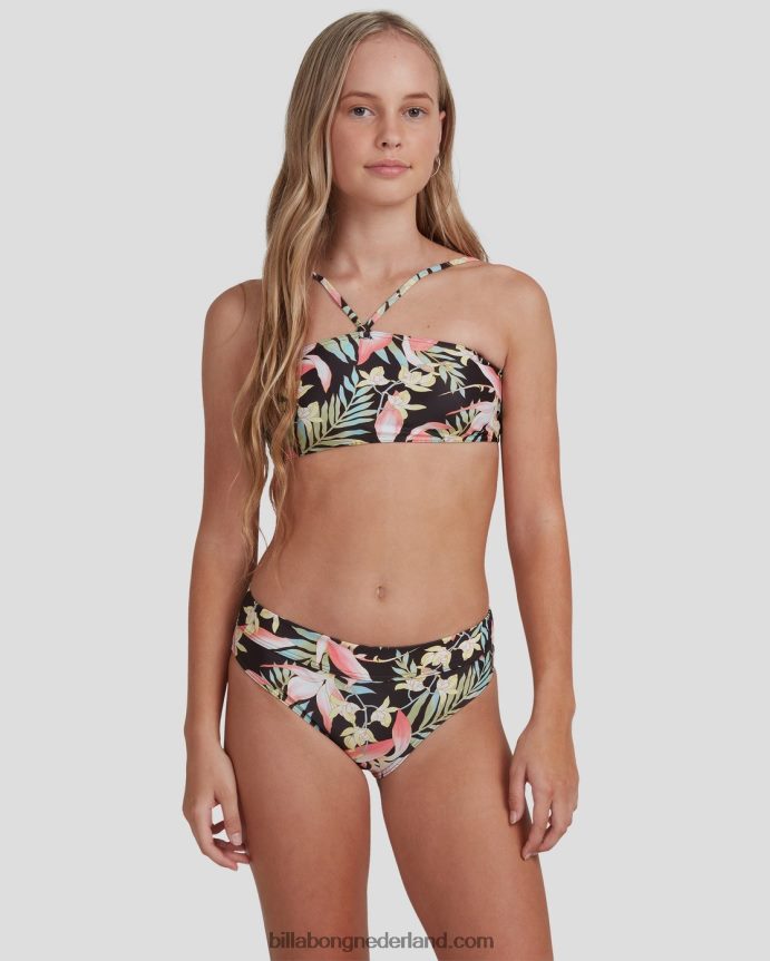 Billabong meisjes love palms bandeau bikini setzwart 4D20H2794