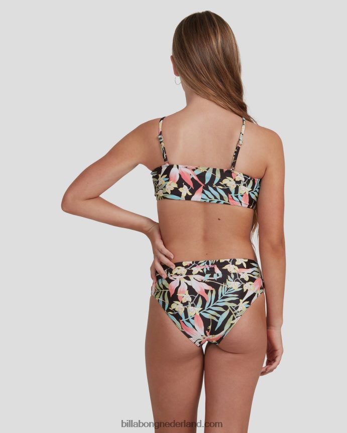 Billabong meisjes love palms bandeau bikini setzwart 4D20H2794