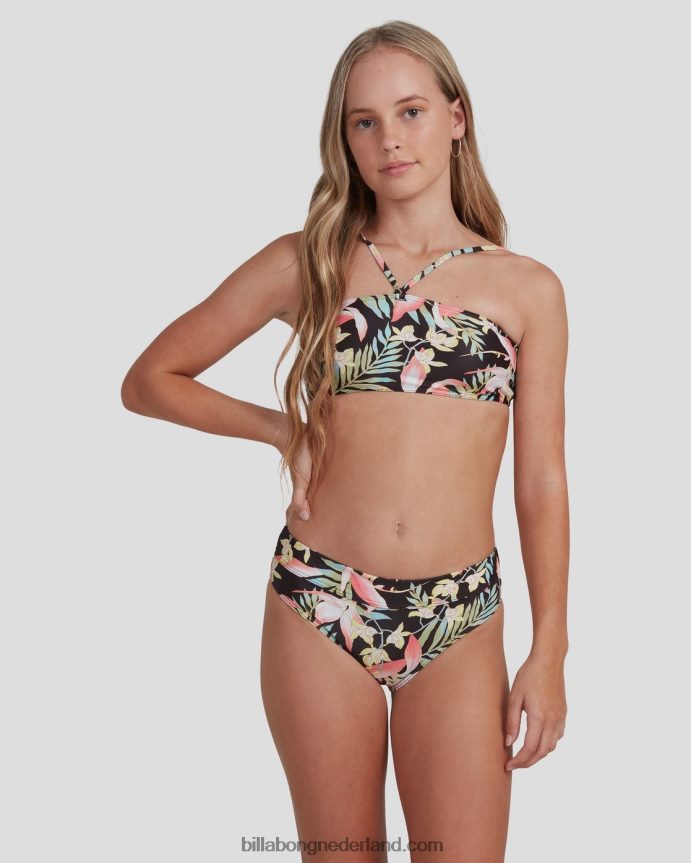 Billabong meisjes love palms bandeau bikini setzwart 4D20H2794