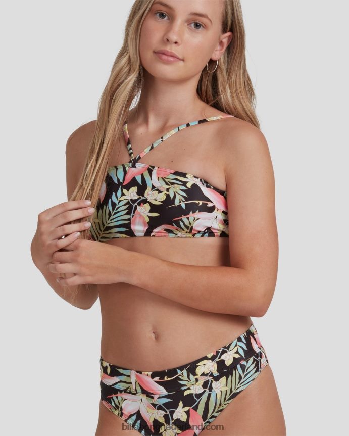 Billabong meisjes love palms bandeau bikini setzwart 4D20H2794