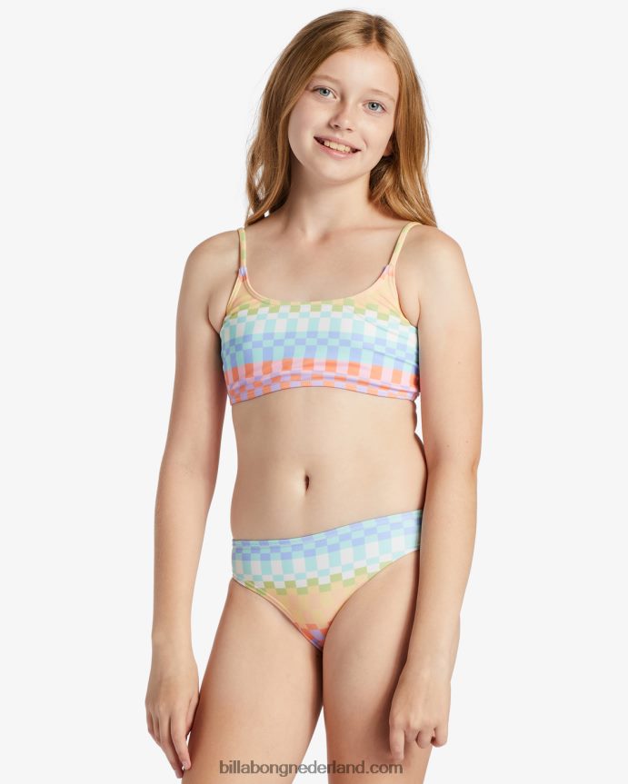 Billabong meisjes paradijs geruite tweedelige trilet bikinisetmulti 4D20H2649