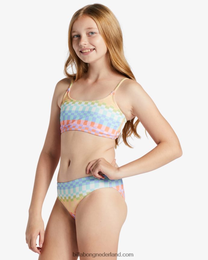 Billabong meisjes paradijs geruite tweedelige trilet bikinisetmulti 4D20H2649