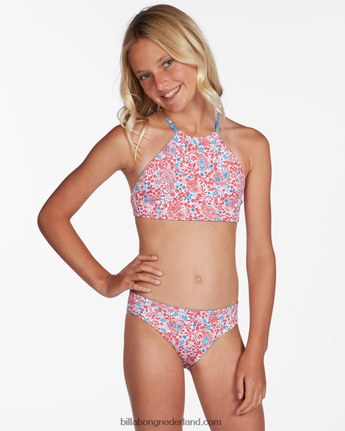 Billabong meisjes ready for fun hoogsluitende omkeerbare bikinisetmulti 4D20H2771