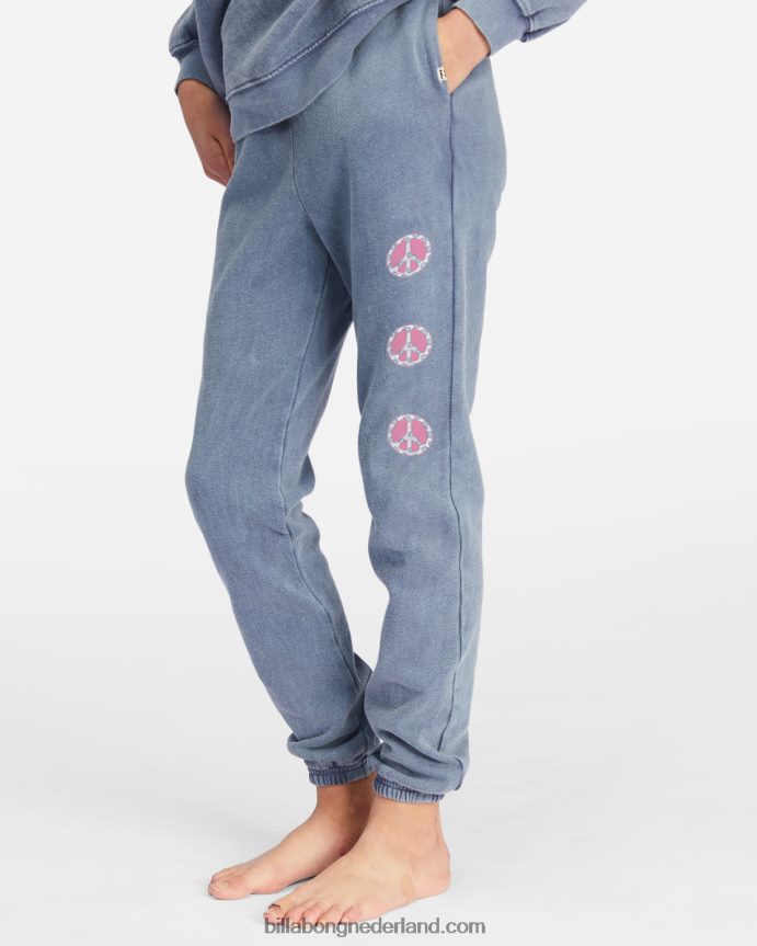 Billabong meisjes golvende joggingbroek met hoge taille makengemiddelde wijnoogst 4D20H2792
