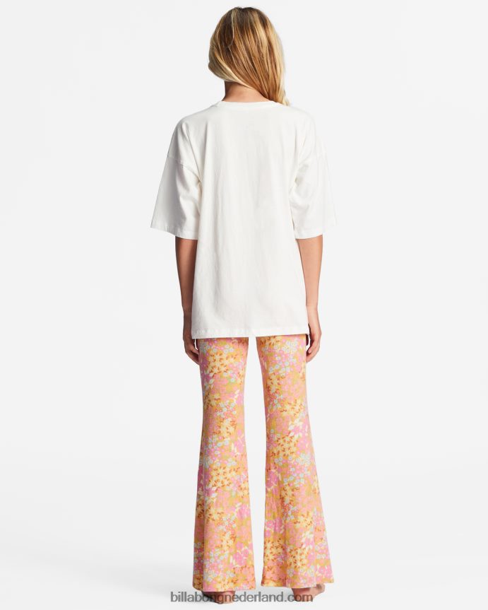 Billabong meisjes vertel me een knusse wijd uitlopende broek met hoge taillezacht roze 4D20H2711