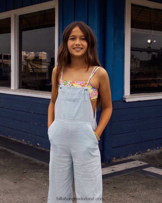 Billabong meisjes wilde lengtes jr overallslichte chambray 4D20H2678