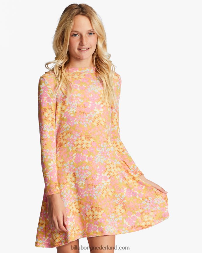 Billabong meisjes 4-16 mod beweegt jurkzacht roze 4D20H2743