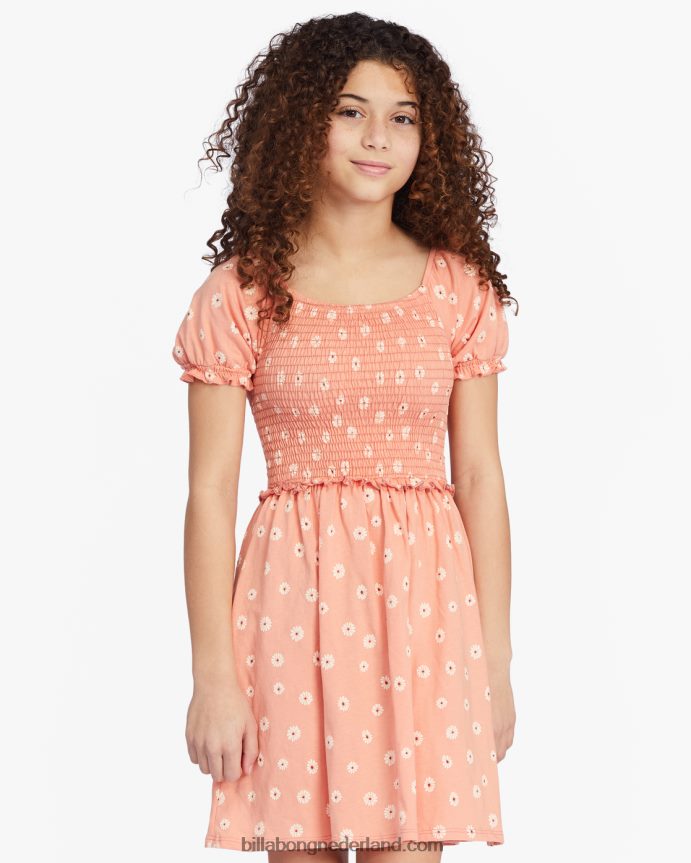 Billabong meisjes dans rond babydoll mini-jurkcanyon zonsondergang 4D20H2768