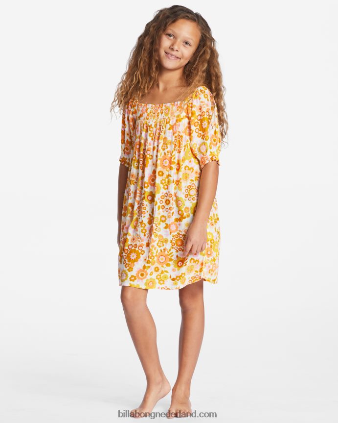 Billabong meisjes feelin zoete babydoll jurksinaasappelschil 4D20H2652