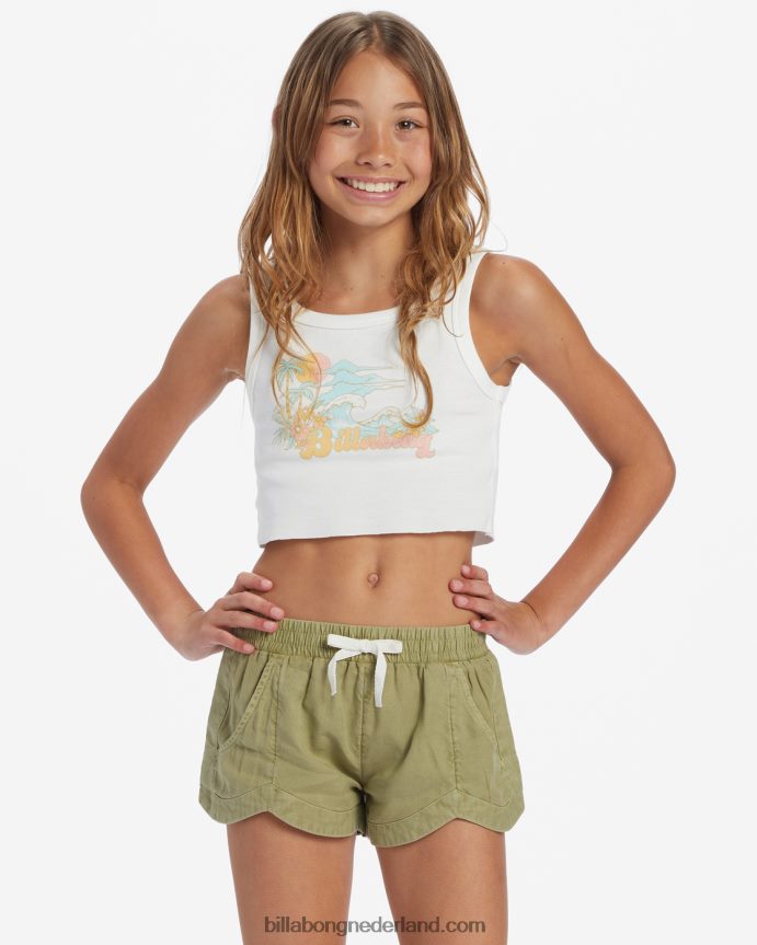 Billabong meisjes mad for you korte broek met elastische tailleavocado 4D20H2600