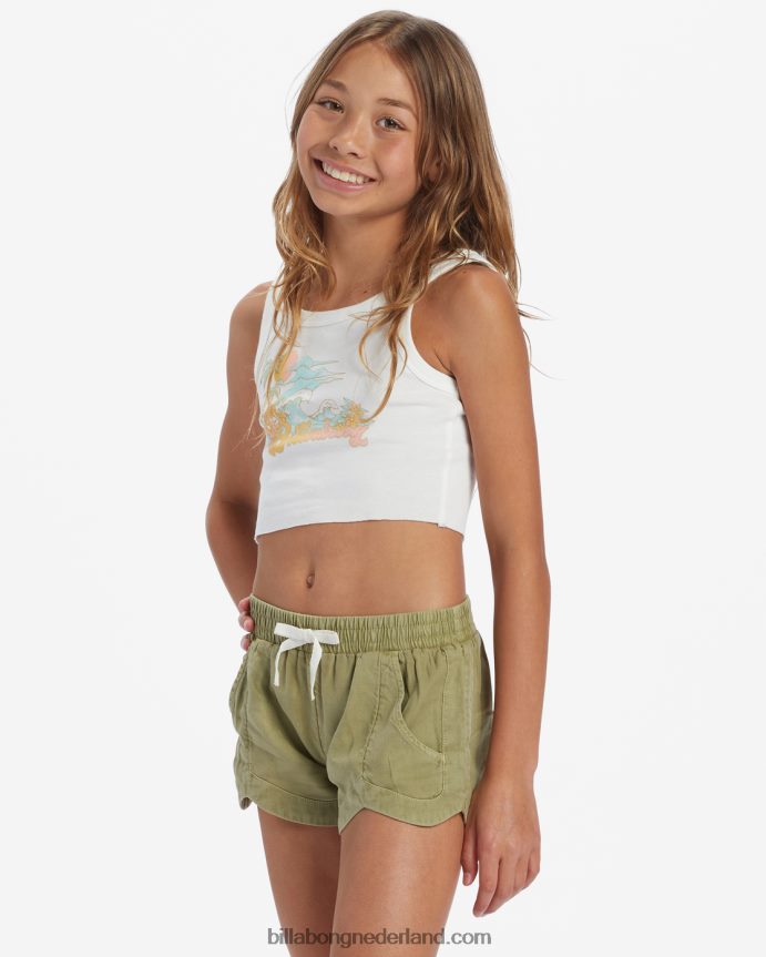 Billabong meisjes mad for you korte broek met elastische tailleavocado 4D20H2600